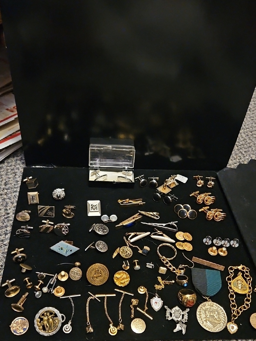 Vintage Gold/Silver-Tone Cufflink & Tie Clip Lot